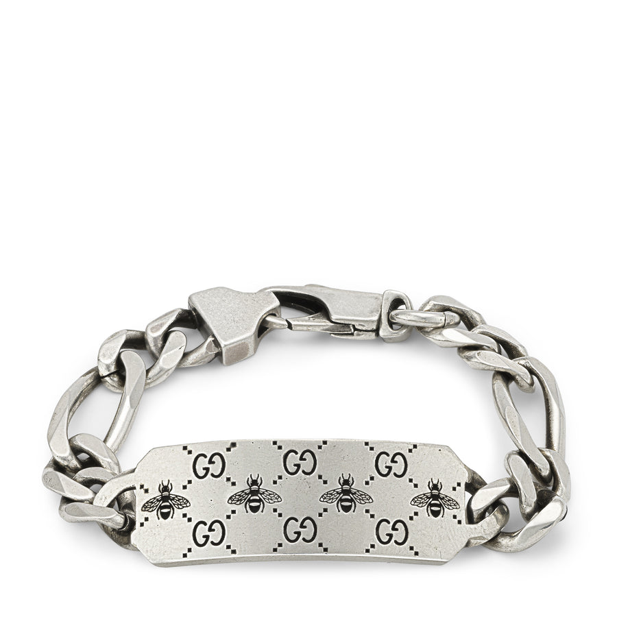 Gucci Signature Bracelet in sterling silver with bee and Double G motif YBA728264001