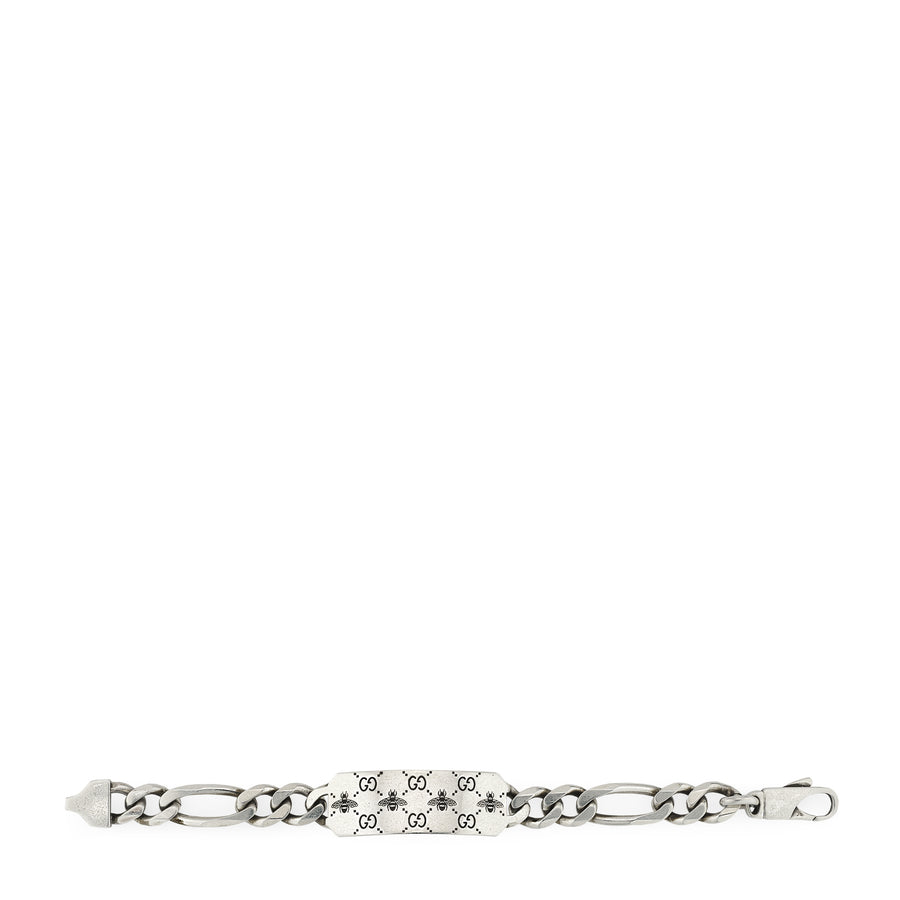 Gucci Signature Bracelet in sterling silver with bee and Double G motif YBA728264001