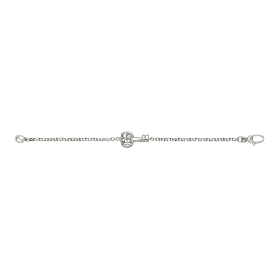 Bracelet in sterling silver with Double G and key charm YBA632207002