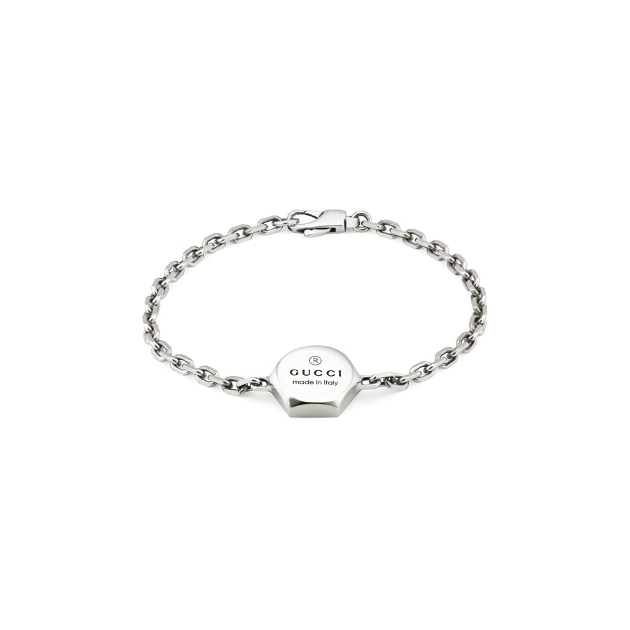 Trademark Bracelet in sterling silver with Gucci trademark charm  YBA779169001