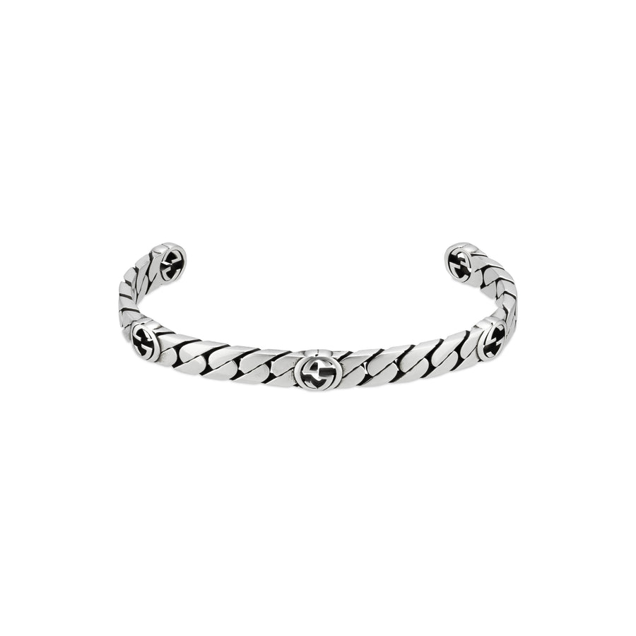 Bracelet with Interlocking G motif in sterling silver YBA661526001