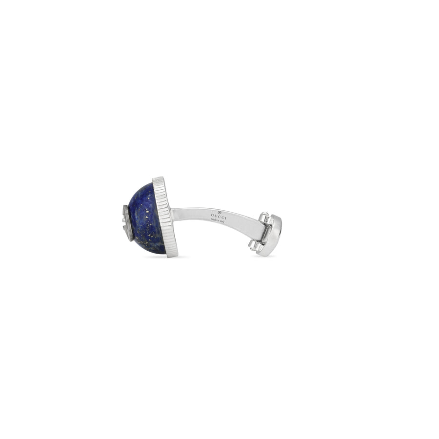 Interlocking G Cufflinks with motif in sterling silver and lapis YBE645589001