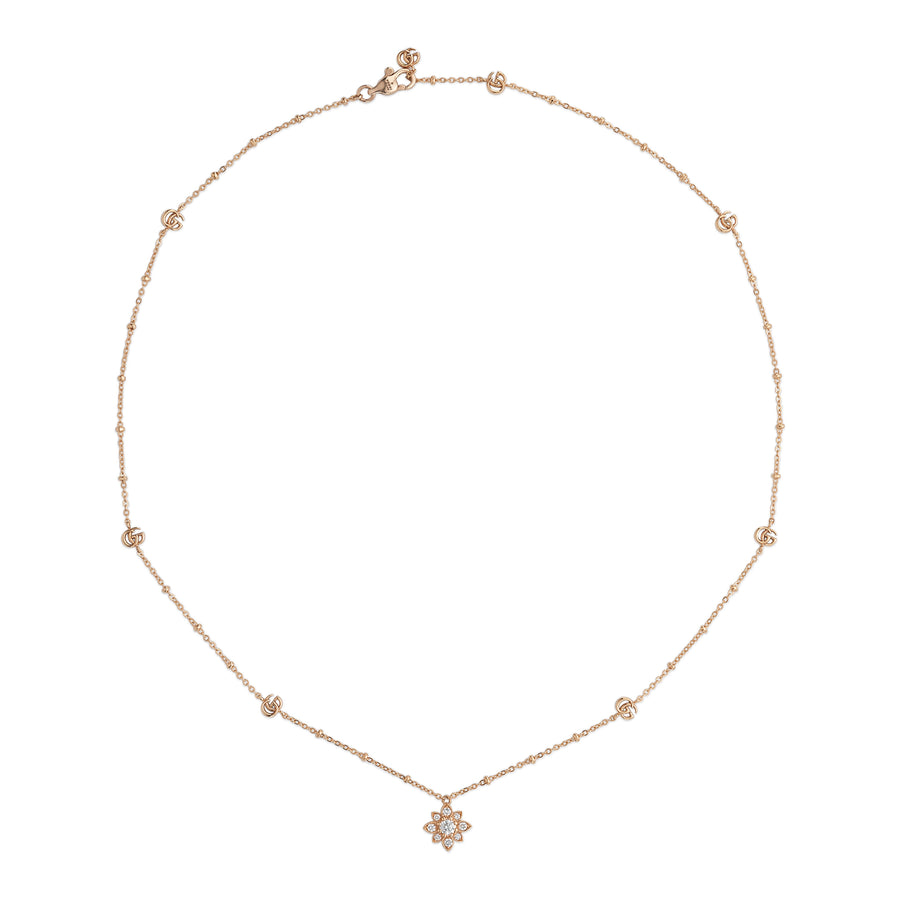 Flora necklace in 18kt pink gold and diamonds YBB702393001