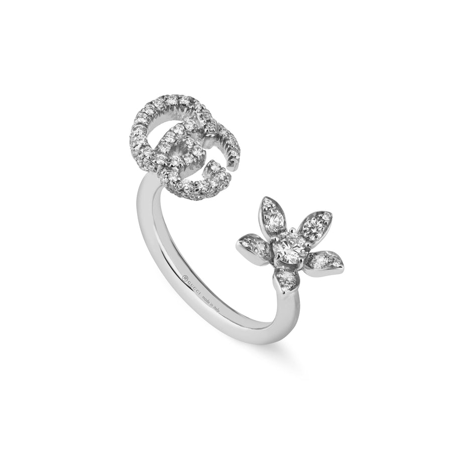 Flora ring in 18kt white gold and diamonds YBC582019001