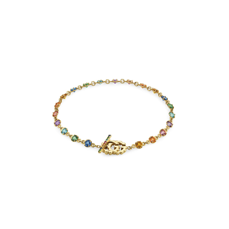 GG Running bracelet in 18kt yellow gold, topaz, quartz, tzavorite and sapphire YBA481664001