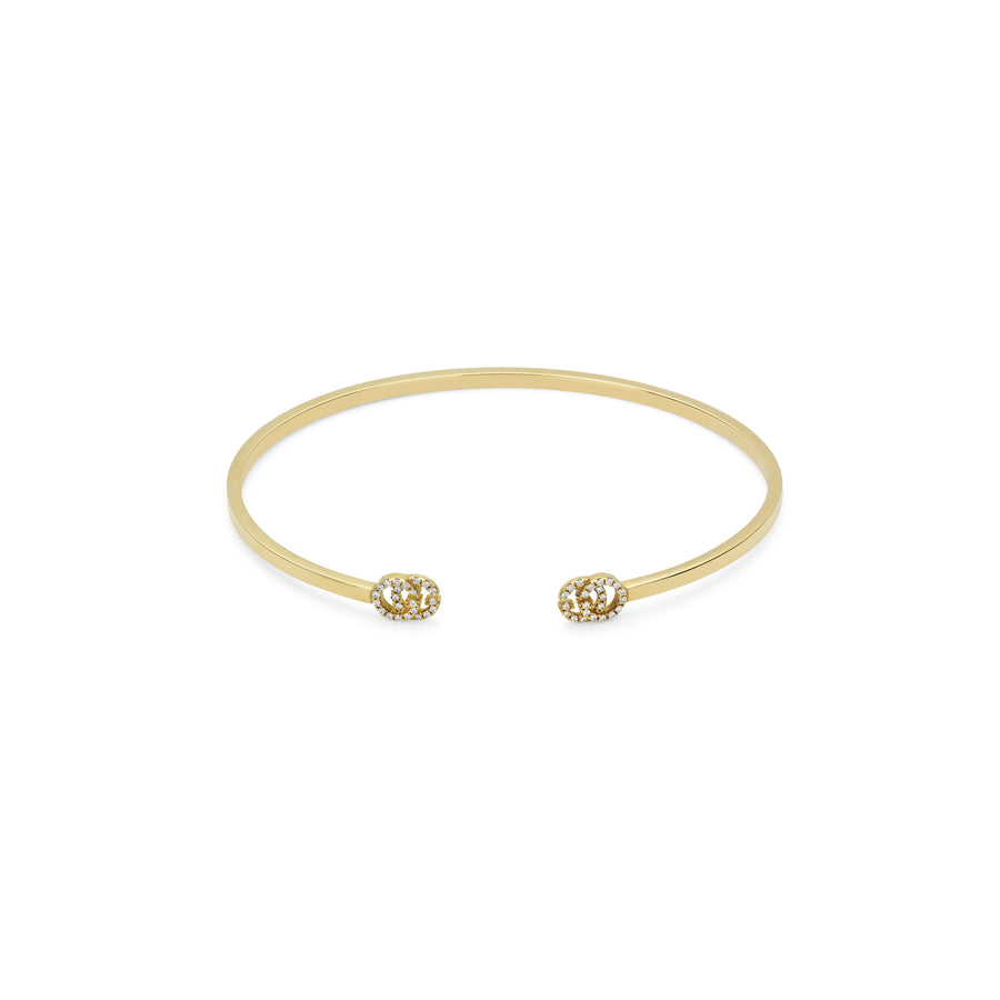 GG Running cuff bracelet in 18kt yellow gold and diamonds YBA481662001