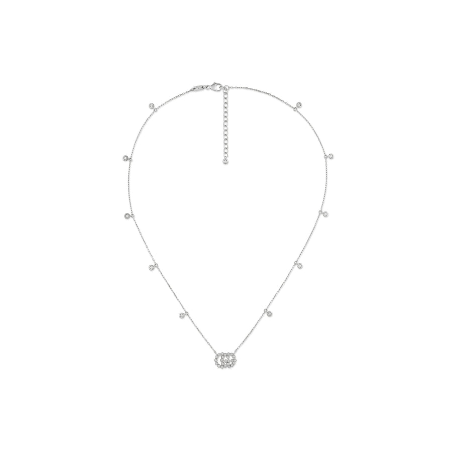 GG Running necklace in 18kt white gold and diamonds YBB481624002