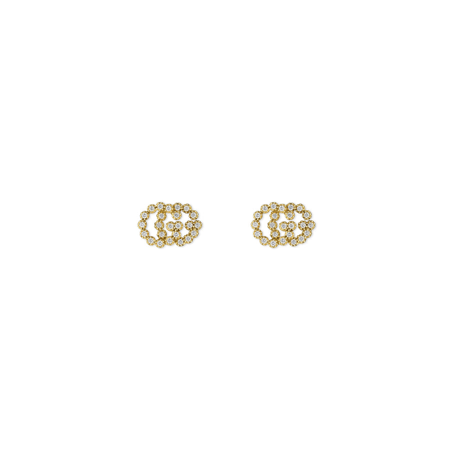 GG Running stud earrings in 18kt yellow gold and diamonds YBD481676001