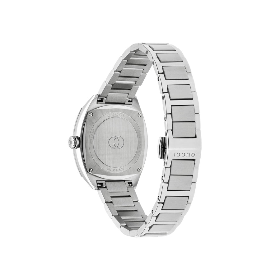 Gucci Interlocking 29mm stainless steel case, pink dial with 8 diamonds, small seconds display, stainless steel bracelet YA142511