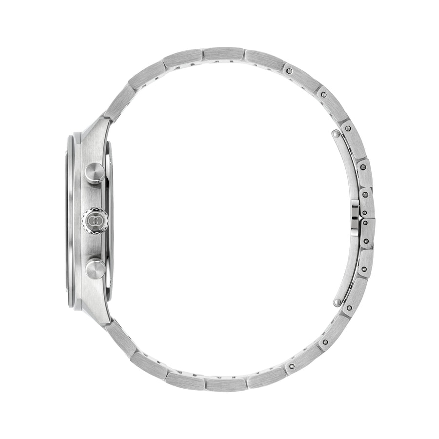 Gucci Interlocking 41mm stainless steel case, black dial, small seconds display, black ceramic bezel with tachymeter indication, stainless steel bracelet YA142316