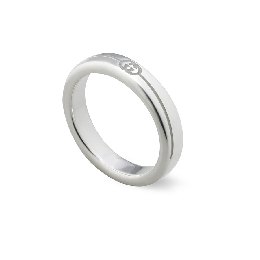 Gucci Tag Ring in sterling silver with logo YBC774049001