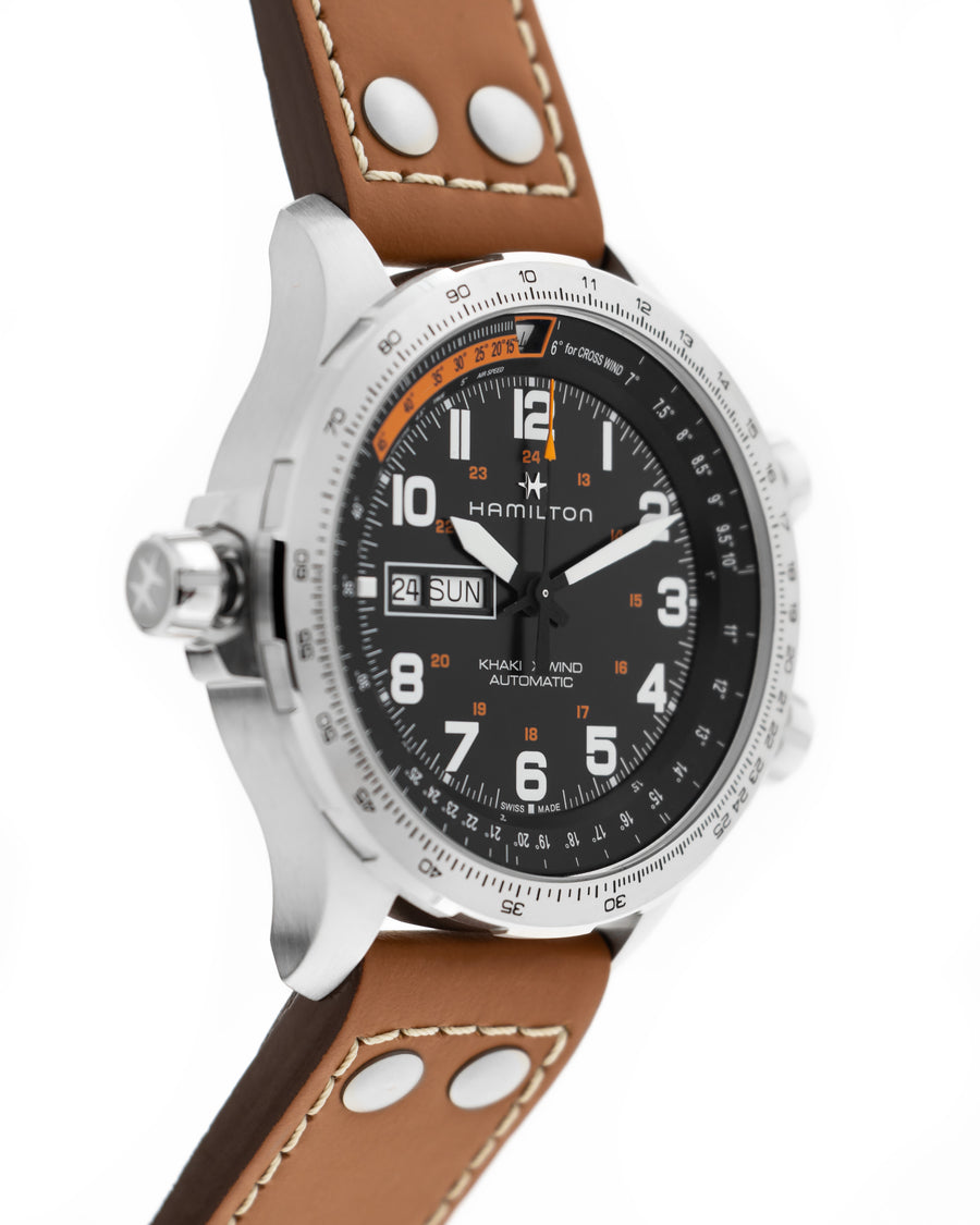 Khaki aviation x-wind day date auto carica automatica | 45mm | h77755533