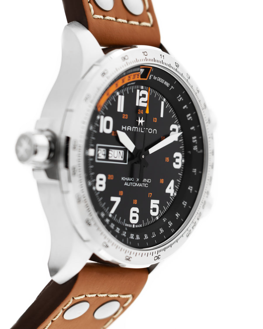 Khaki aviation x-wind day date auto carica automatica | 45mm | h77755533