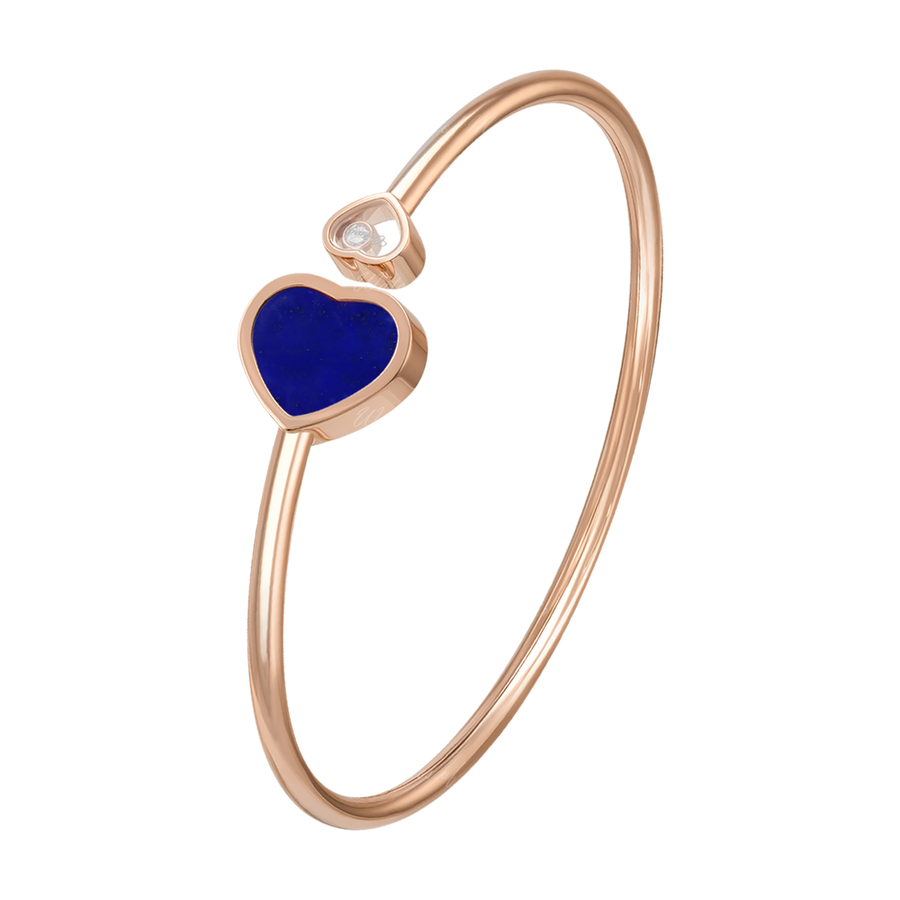 Happy hearts rose gold lapis lazuli diamond bangle size m 857482-5503