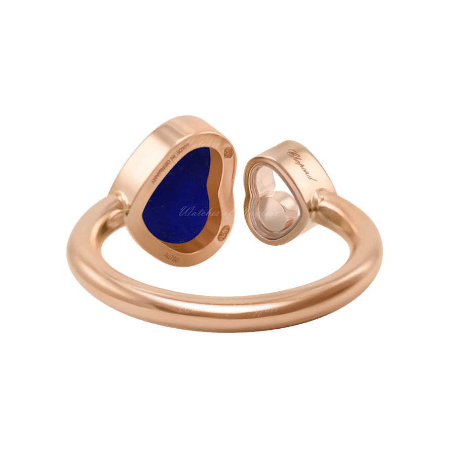 Happy hearts rose gold lapis lazuli ring 829482-5510