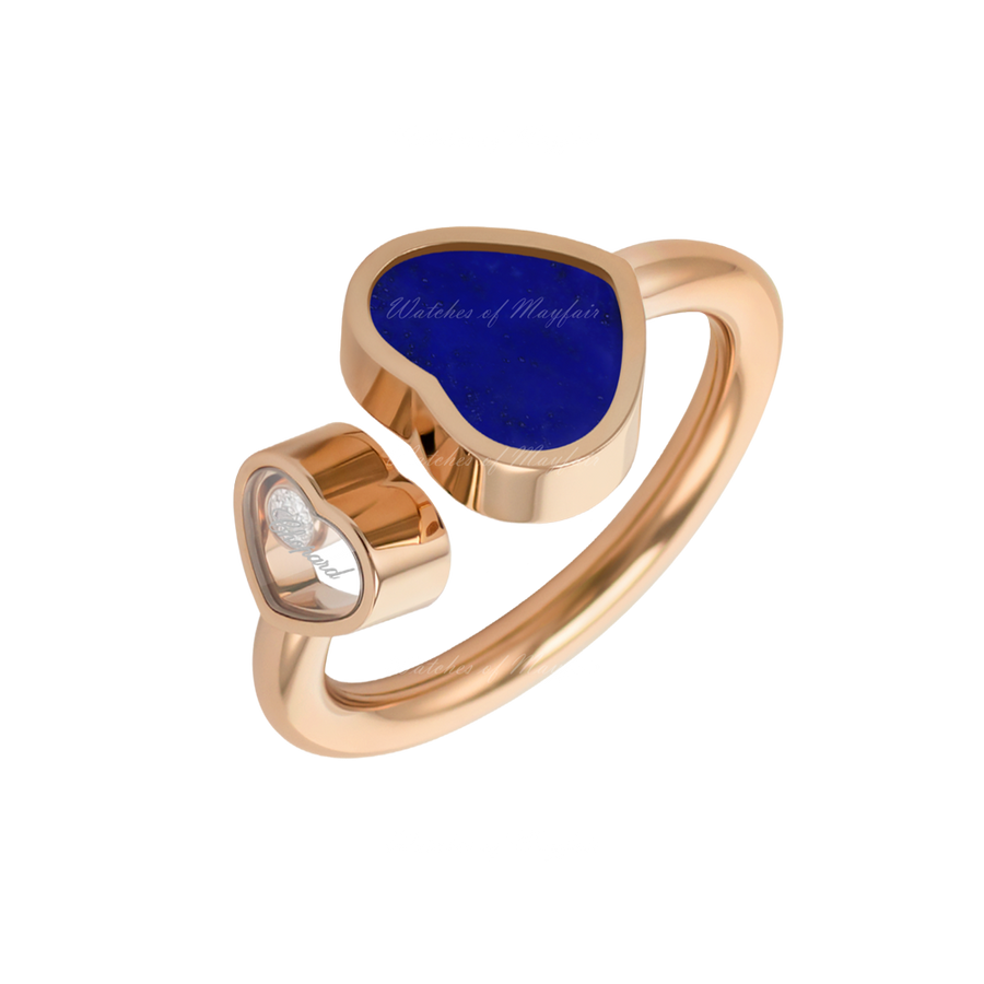 Happy hearts rose gold lapis lazuli ring 829482-5510