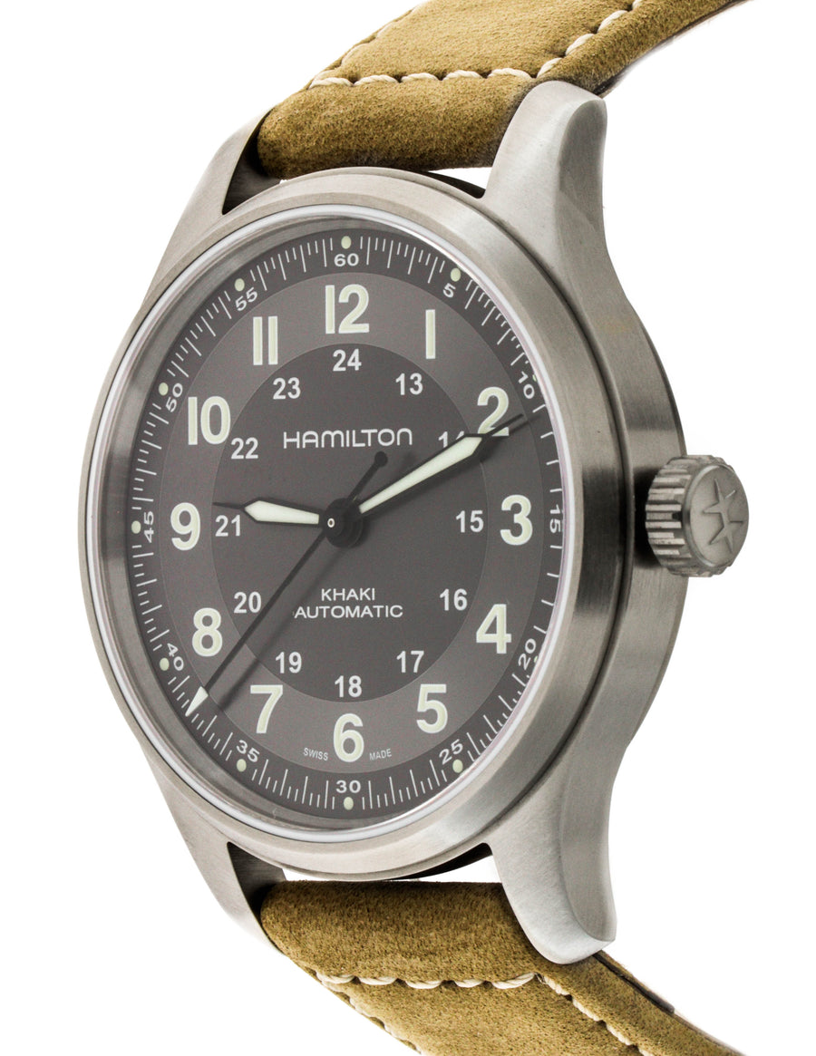 Khaki field titanium auto carica automatica | 42mm | h70545550