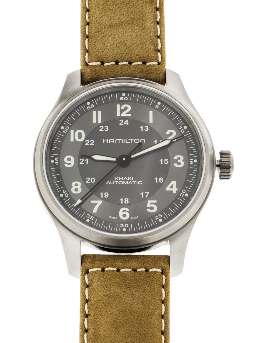 Khaki field titanium auto carica automatica | 42mm | h70545550