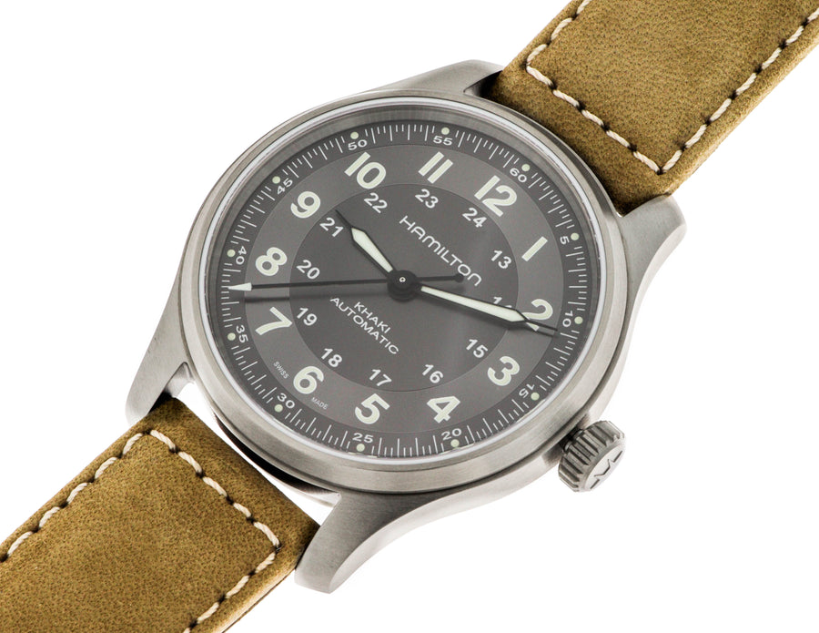 Khaki field titanium auto carica automatica | 42mm | h70545550