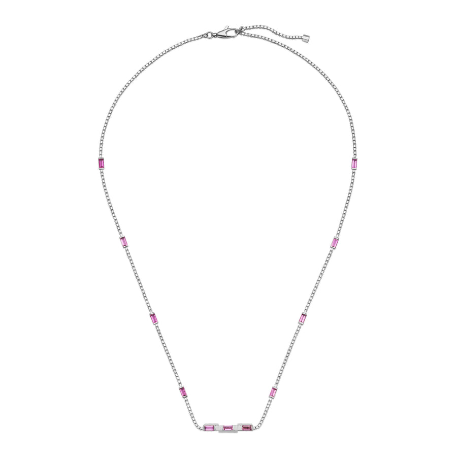 Link to Love necklace in 18kt white gold and rubellite YBB702394001