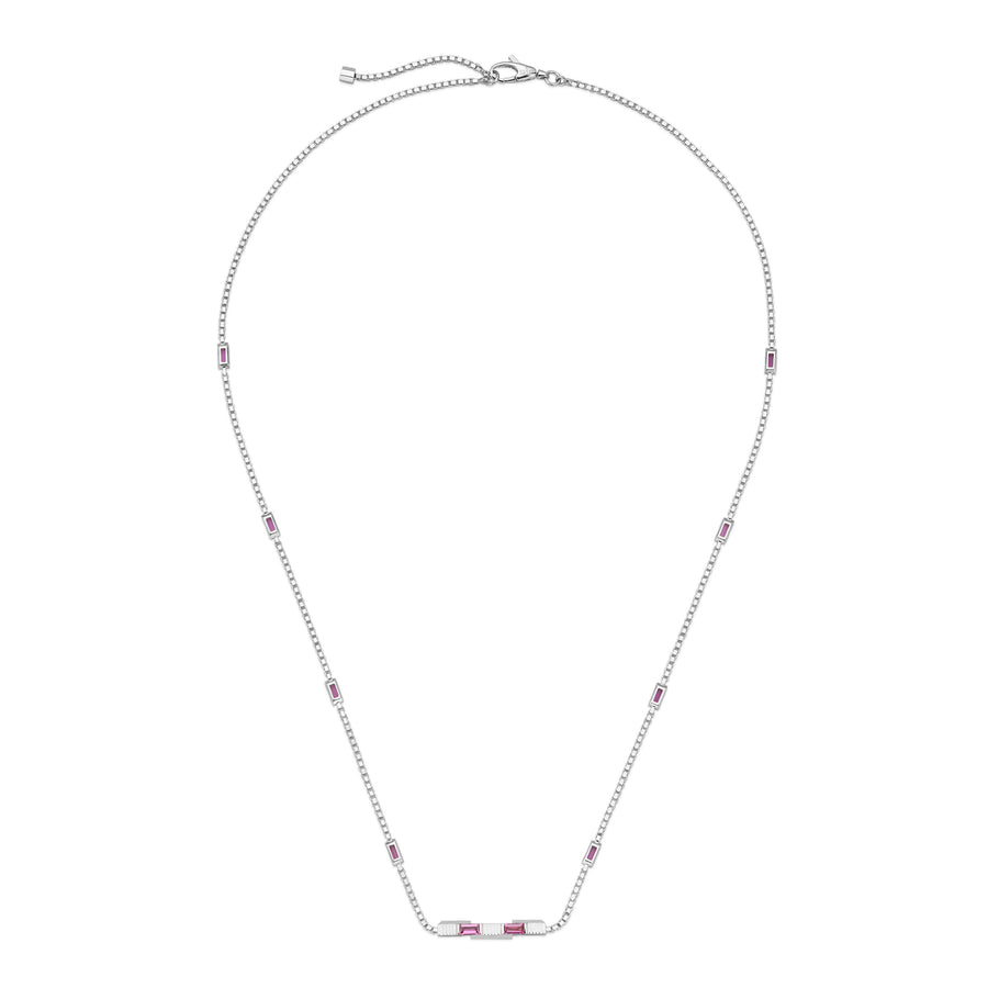 Link to Love necklace in 18kt white gold and rubellite YBB702394001