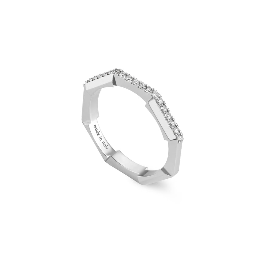 Link to Love ring in 18kt white gold and diamonds YBC662140001