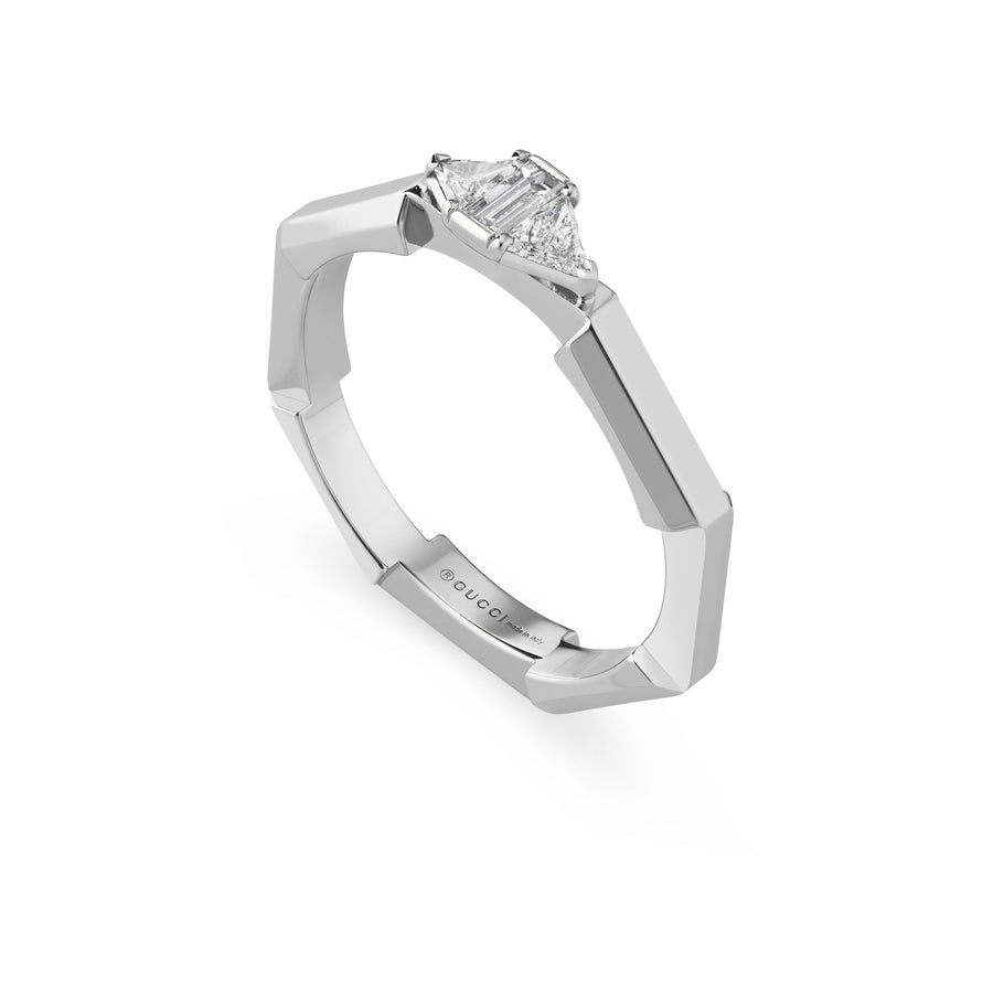 Link to Love ring in 18kt white gold and diamonds YBC744971002