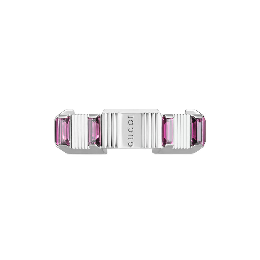 Link to Love ring in 18kt white gold and rubellite YBC702414001