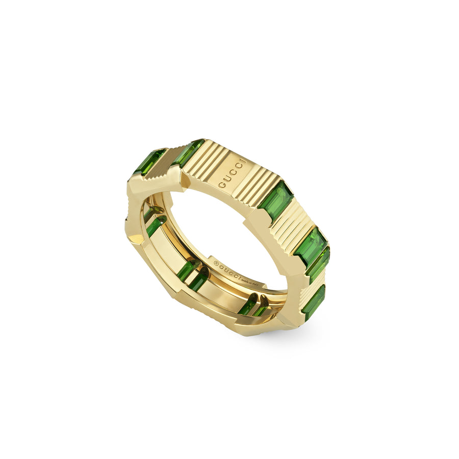 Link to Love ring in 18kt yellow gold and green tourmaline YBC702414002