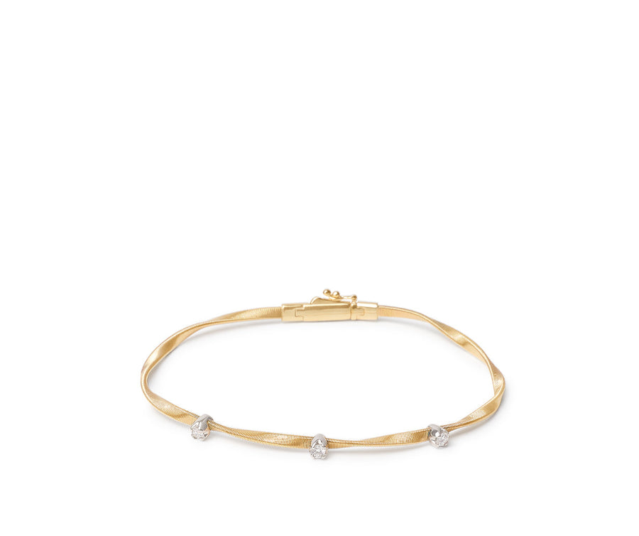 Marco bicego® marrakech collection 18k yellow gold and diamond stackable bangle bg337-b-yw-m5