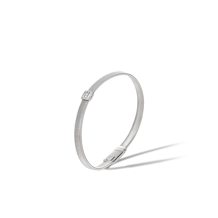 Marco bicego® masai collection 18k white gold and diamond single station bracelet bg731-b-w-01