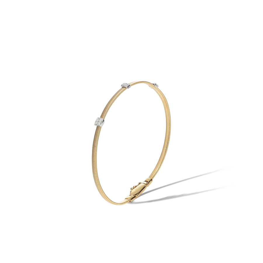 Marco bicego® masai collection 18k yellow gold and diamond small three station bracelet bg730-b1-yw-m5