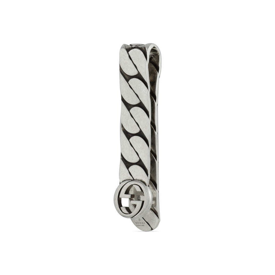 Interlocking G Money clip in sterling silver with details YBF678646001