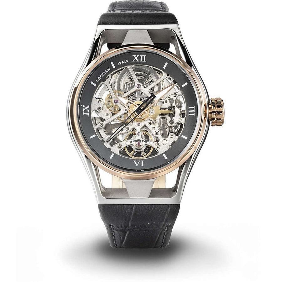 Montecristo skeleton ref. rose gold leather strap 0538m07s-0rgygypk