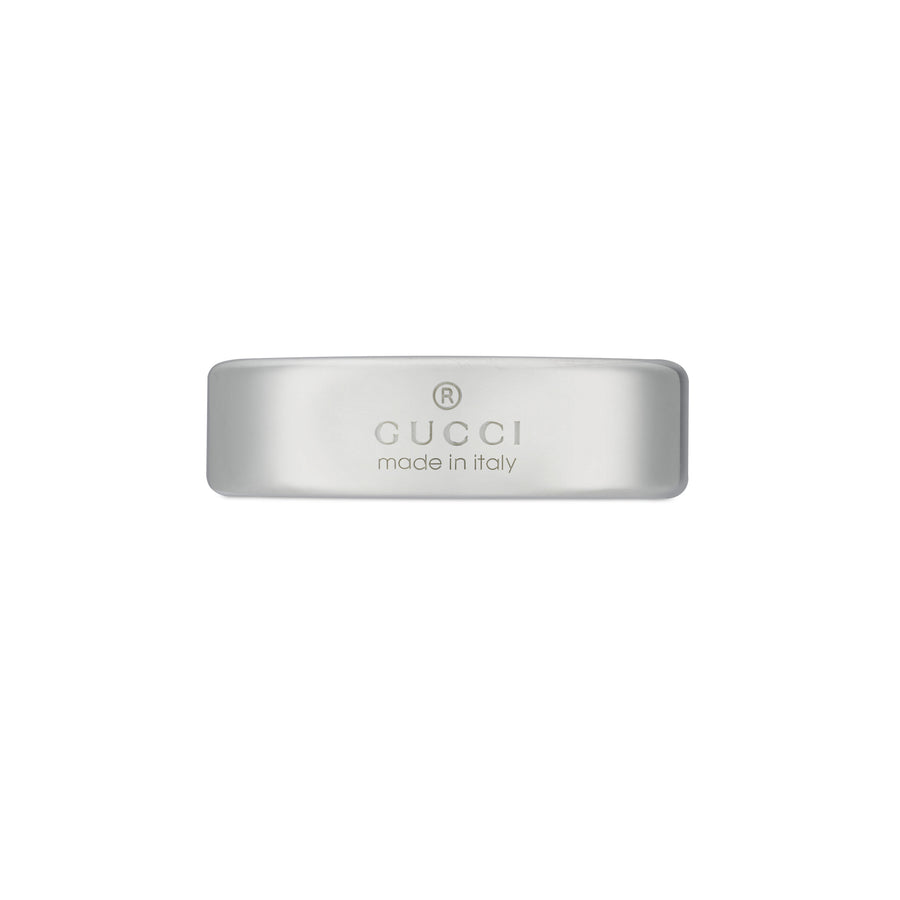 Gucci Tag Ring in sterling silver with logo YBC774052001