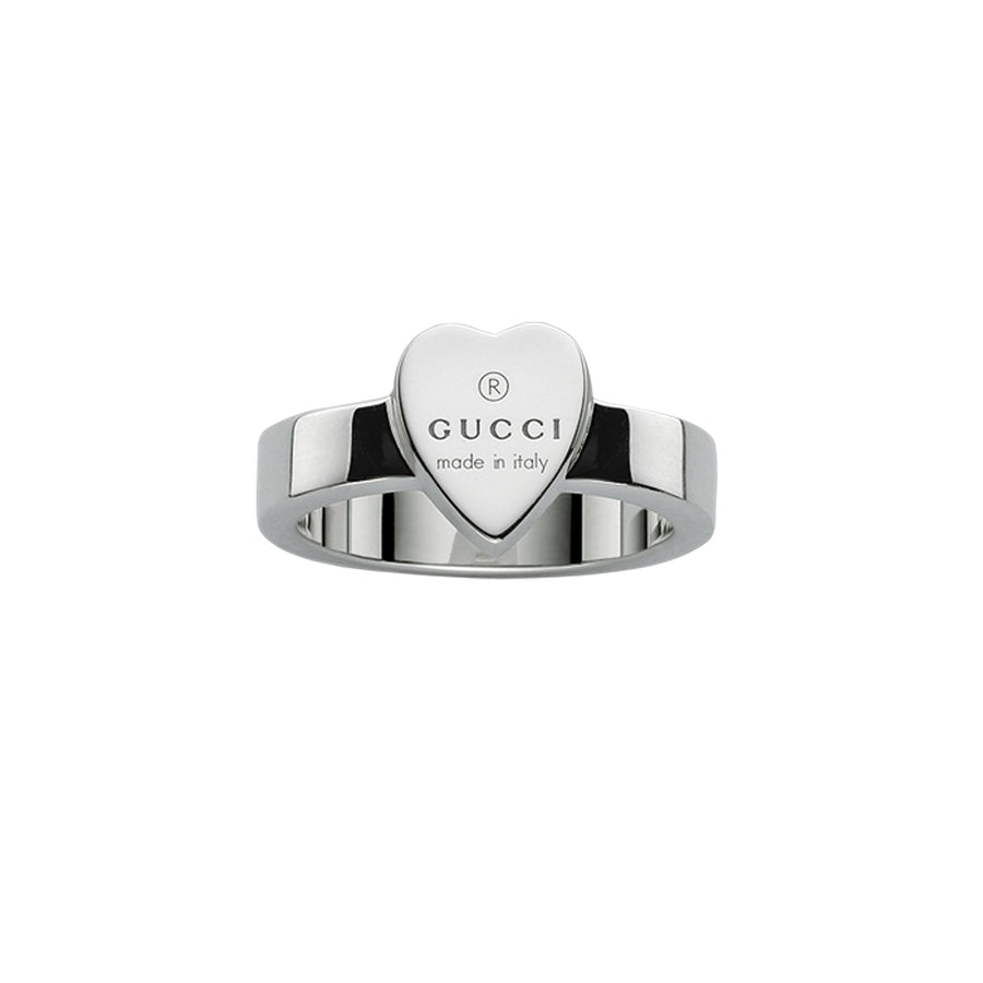 Trademark Ring with Gucci Trademark engraved heart motif in sterling silver YBC223867001