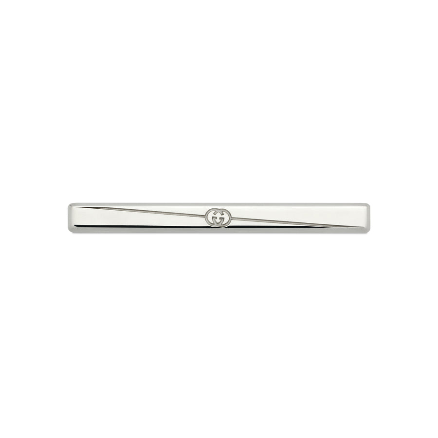 Gucci Tag Tie bar in sterling silver with logo YBF774034001