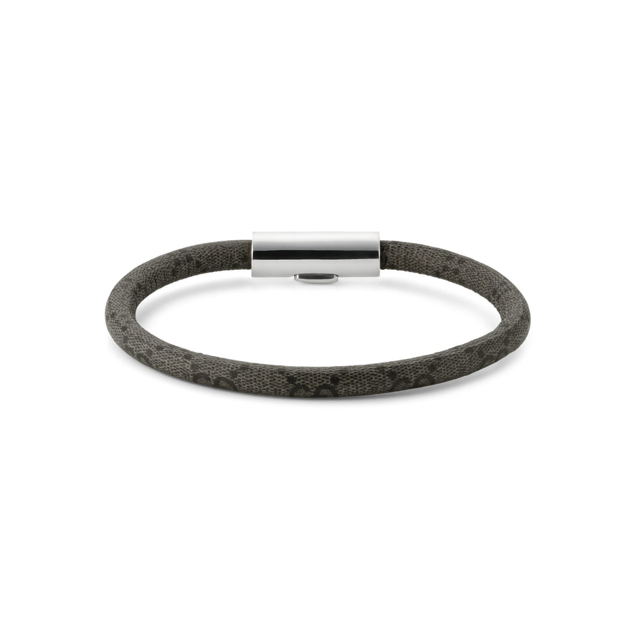 Trademark Bracelet in gray/black GG Supreme canvas and sterling silver YBA797156002