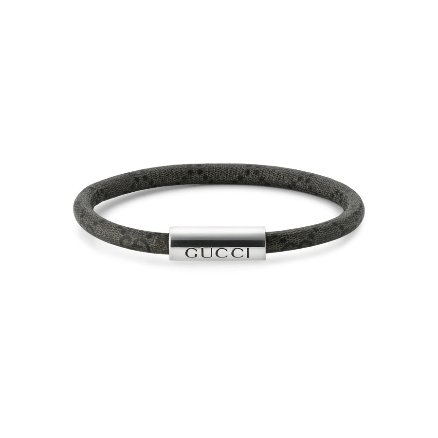 Trademark Bracelet in gray/black GG Supreme canvas and sterling silver YBA797156002