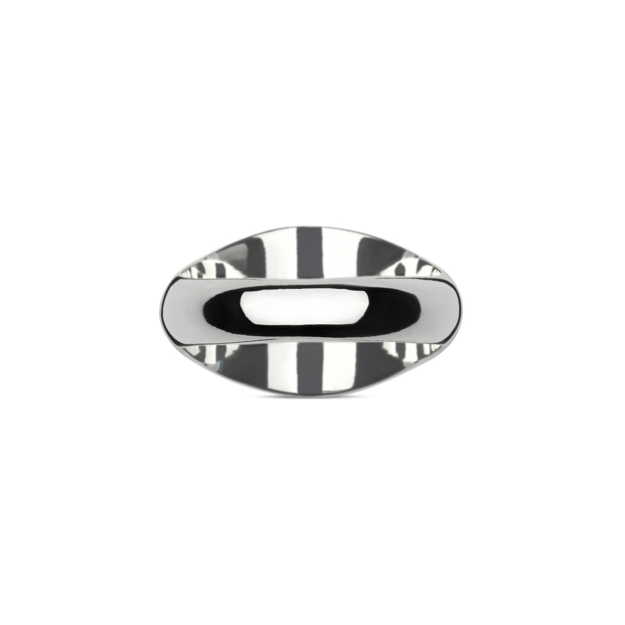 Trademark Chevalier ring  in sterling silver with black enameled oval tag YBC797143001