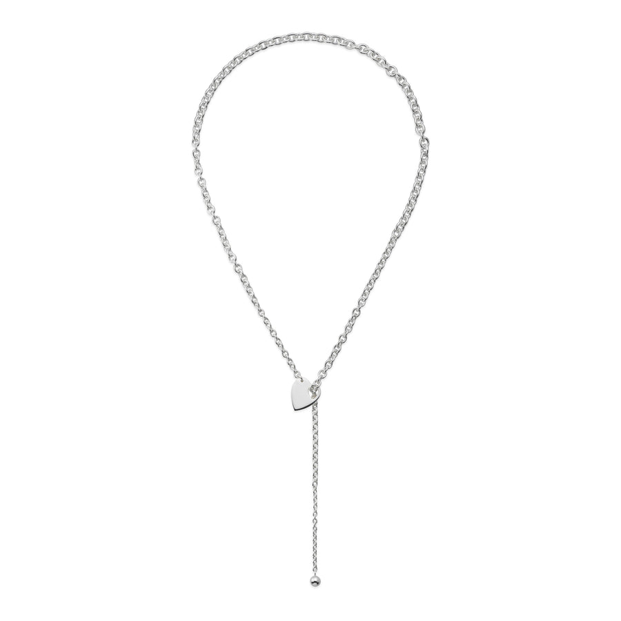 Trademark Lariat necklace in sterling silver with heart motif YBB796347001