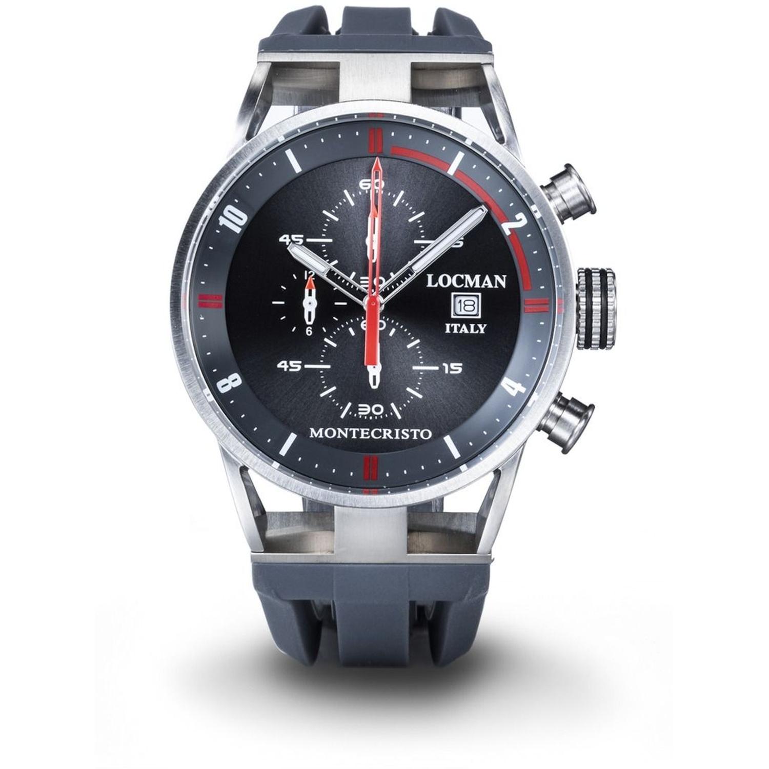 LOCMAN - Uomo - 0515V01-00GYRPSA - Locman MONTECRISTO Rattrapante CRONOGRAFO AUTOMATICO; CASSA IN ACCIAIO E TITANIO