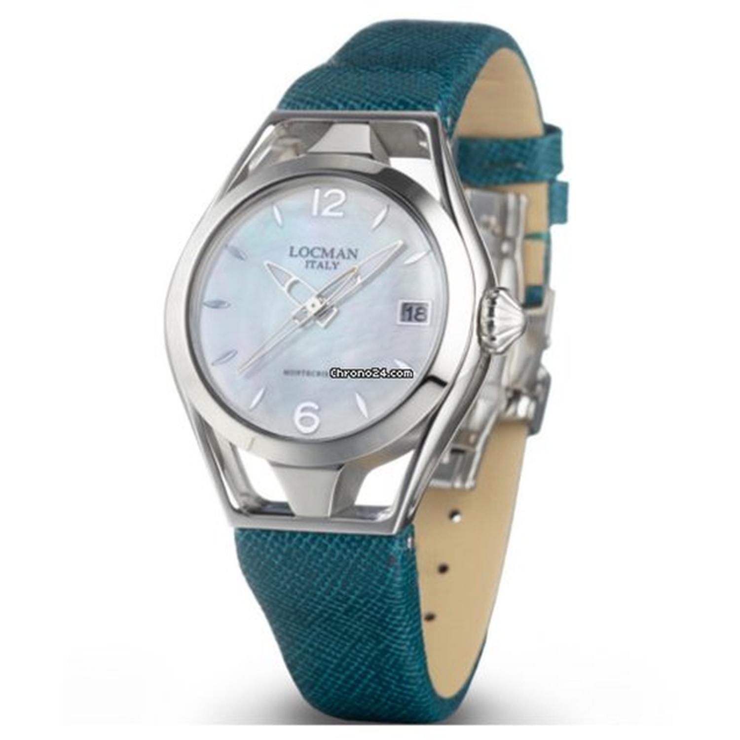 LOCMAN - Donna - 0526A14A-00MWNKFQ - Locman Montecristo Quartz ref. 0526A14A-00MWNKFQ Mop Dial Tiffany leather strap New