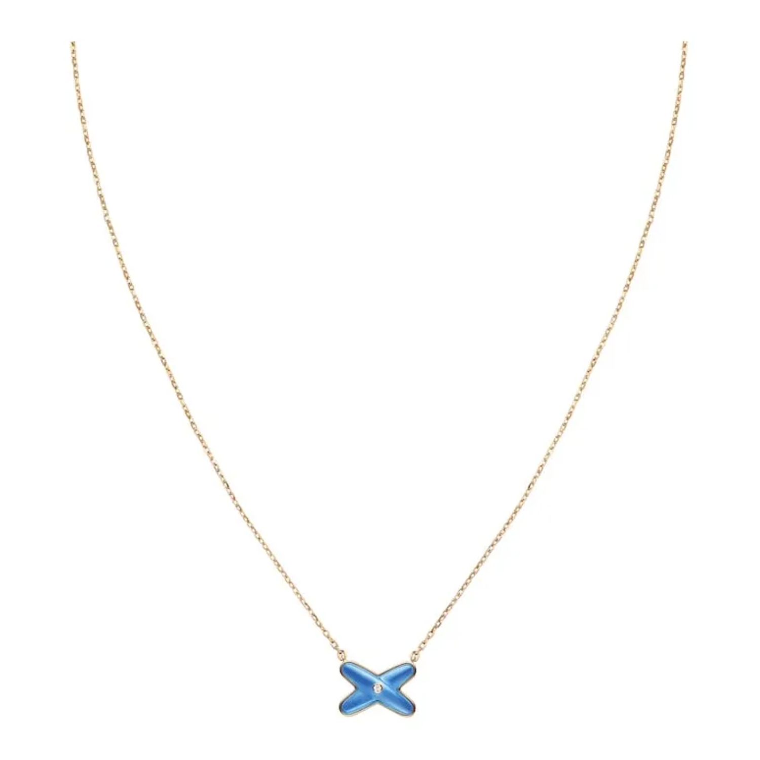 CHAUMET - 085106 - JEUX DE LIENS PENDANT- Rose gold, blue agate, diamond