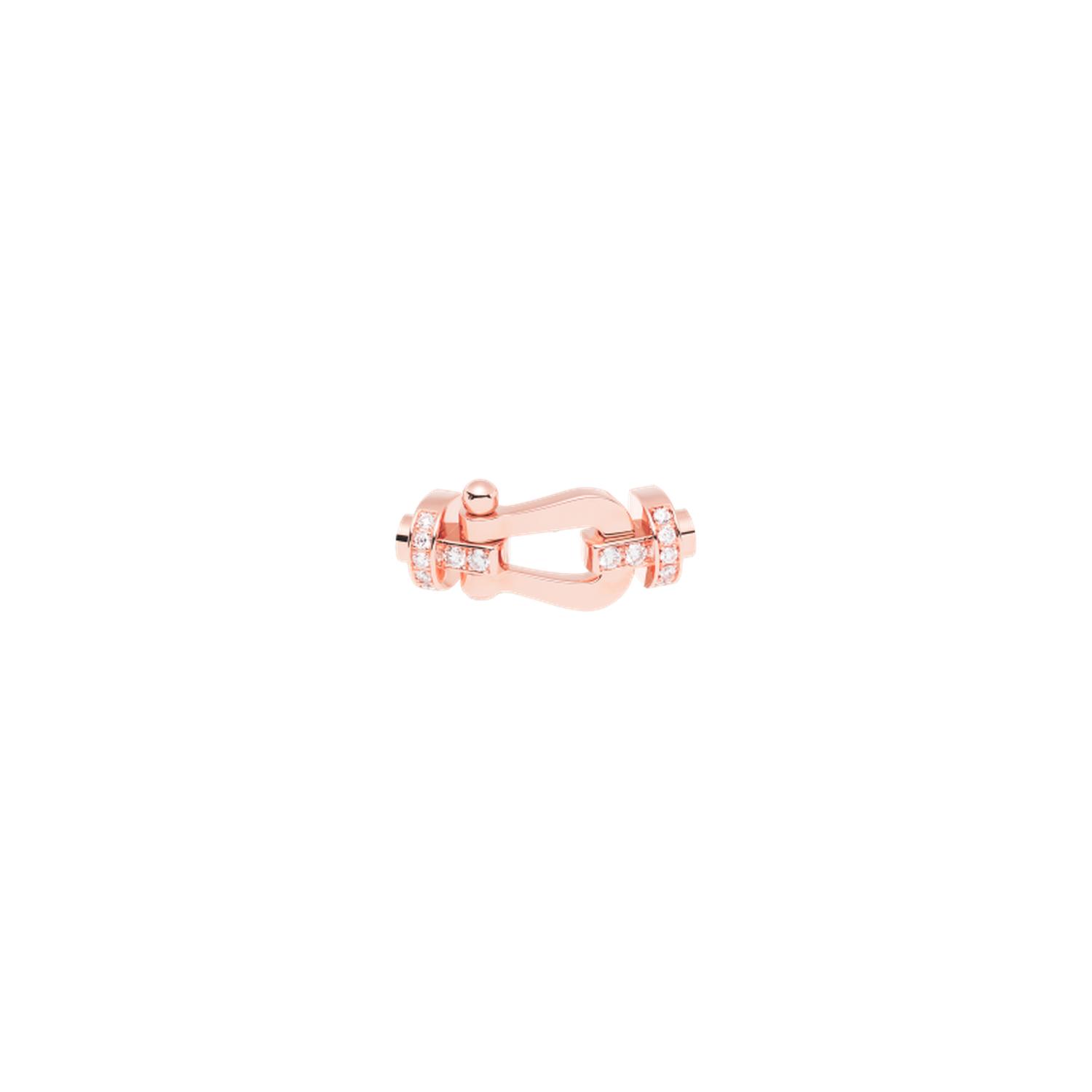 FRED - 0B0030 - FIBBIA IN ORO ROSA 18 K E DIAMANTI MODELLO LARGE