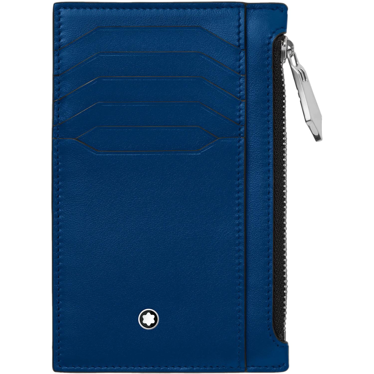MONT BLANC - 129687 - Meisterstuck portamonete tascabile 8 scomparti in pelle blu