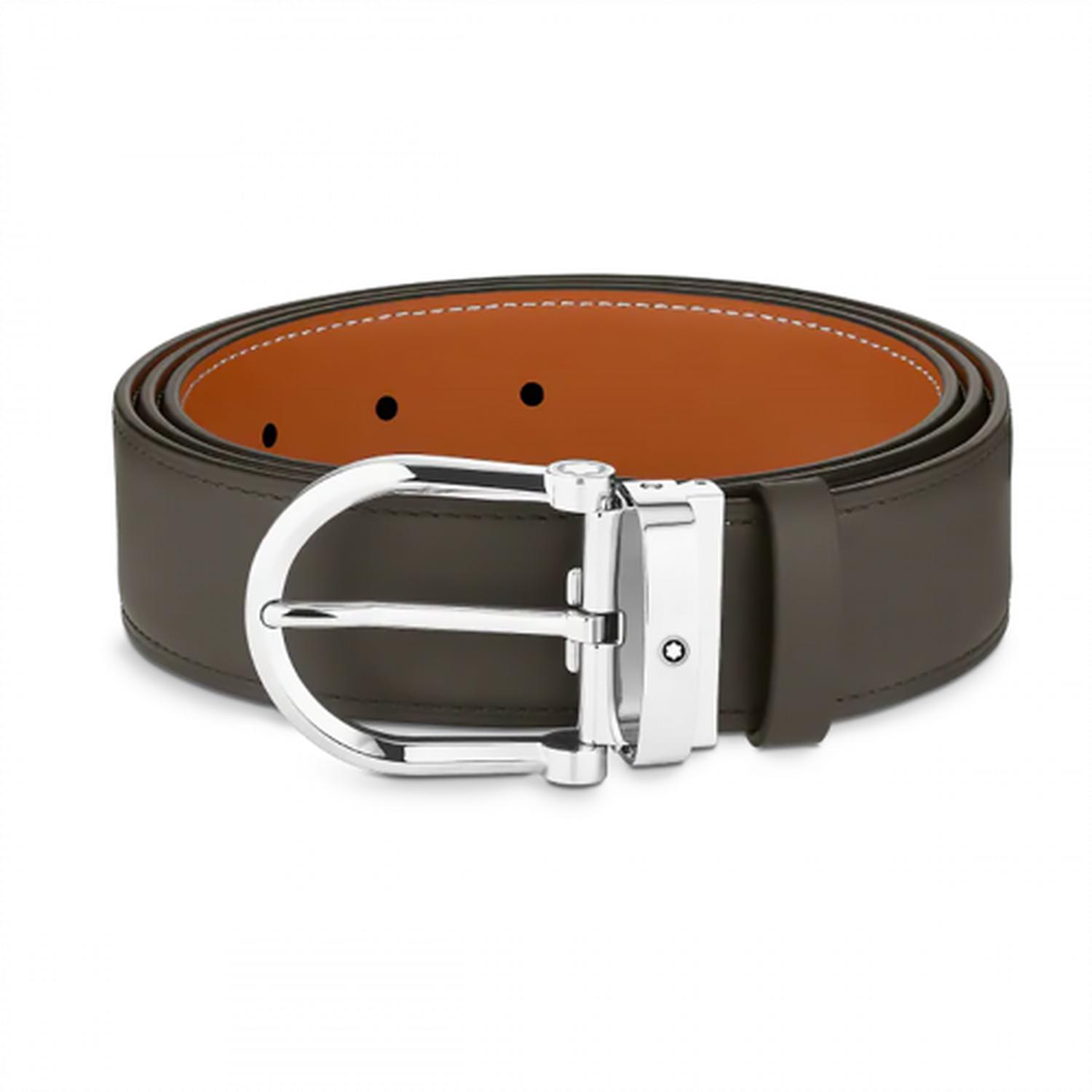 MONT BLANC - 129441 - Cintura reversibile Montblanc con gancio a ferro di cavallo