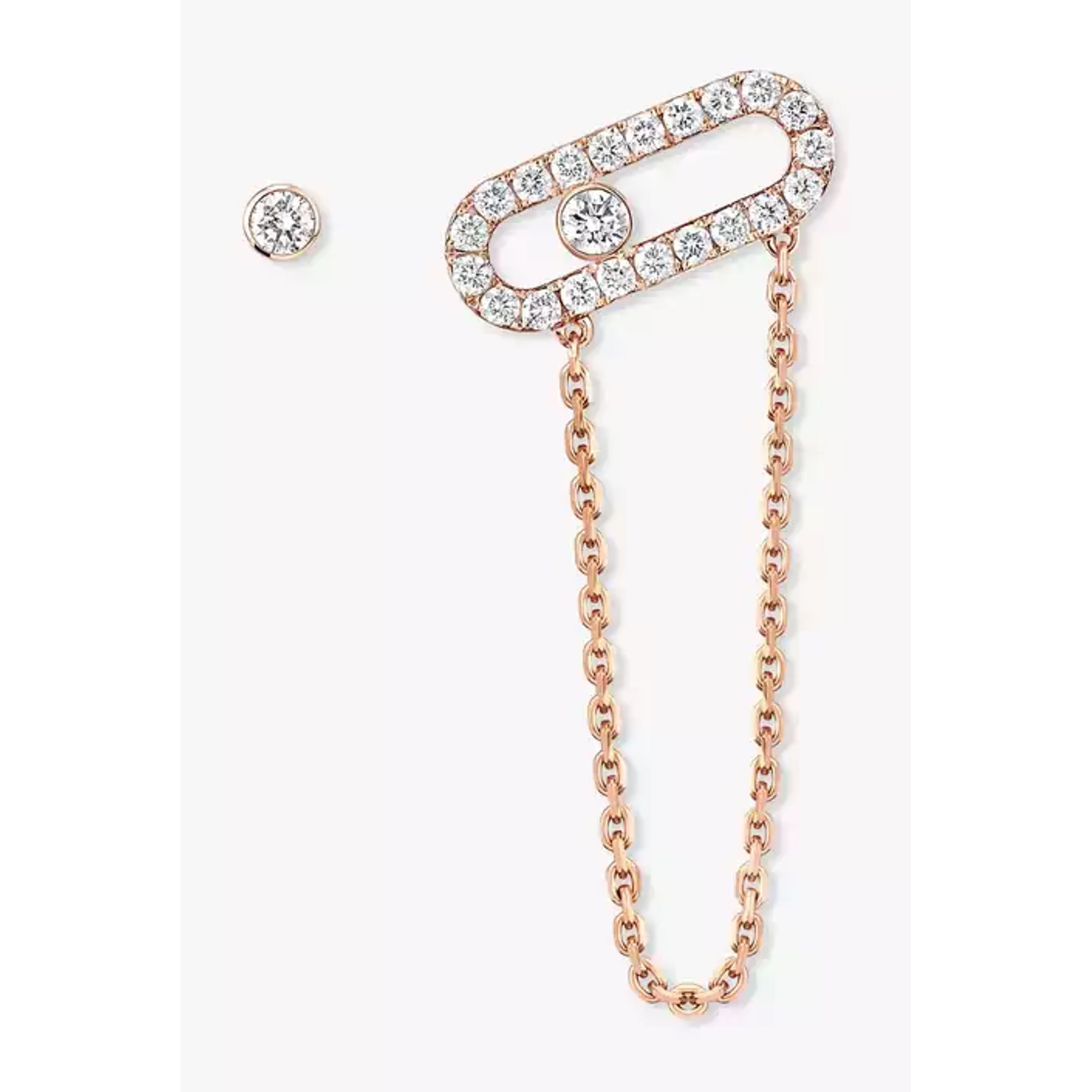 MESSIKA - 12146-PG - Move Uno con catena e a lobo - Oro rosa Diamante Orecchini