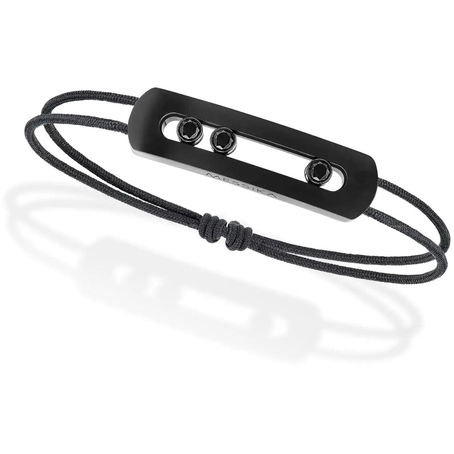 Messika - 12534-TB - Move Titanium Black Titanium Cord Diamond Bracelet