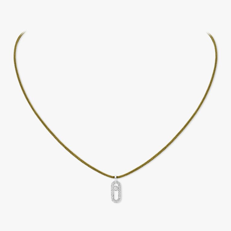Messika - 14103-WG - Messika CARE(S) Khaki Cord Pavé Necklace